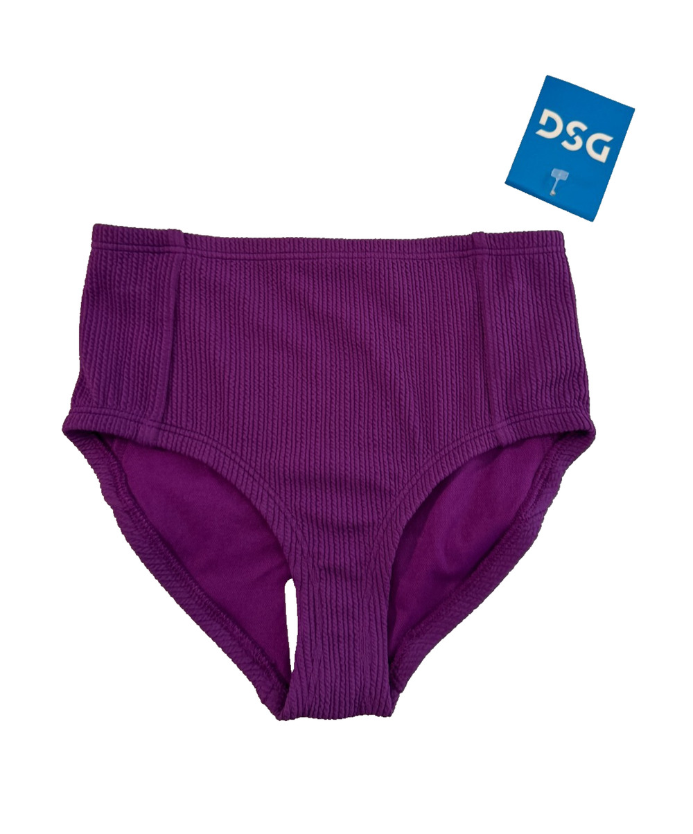 DSG Girls High Waisted Bikini Bottom Vibrant Violet Size XS NWT